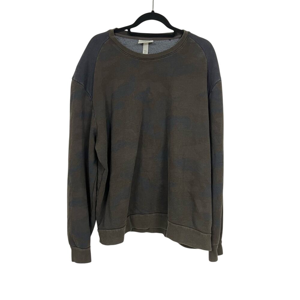 Philip Lim Target Brown & Green Camo Print Sweater Mens XXL Pullover Crew Neck